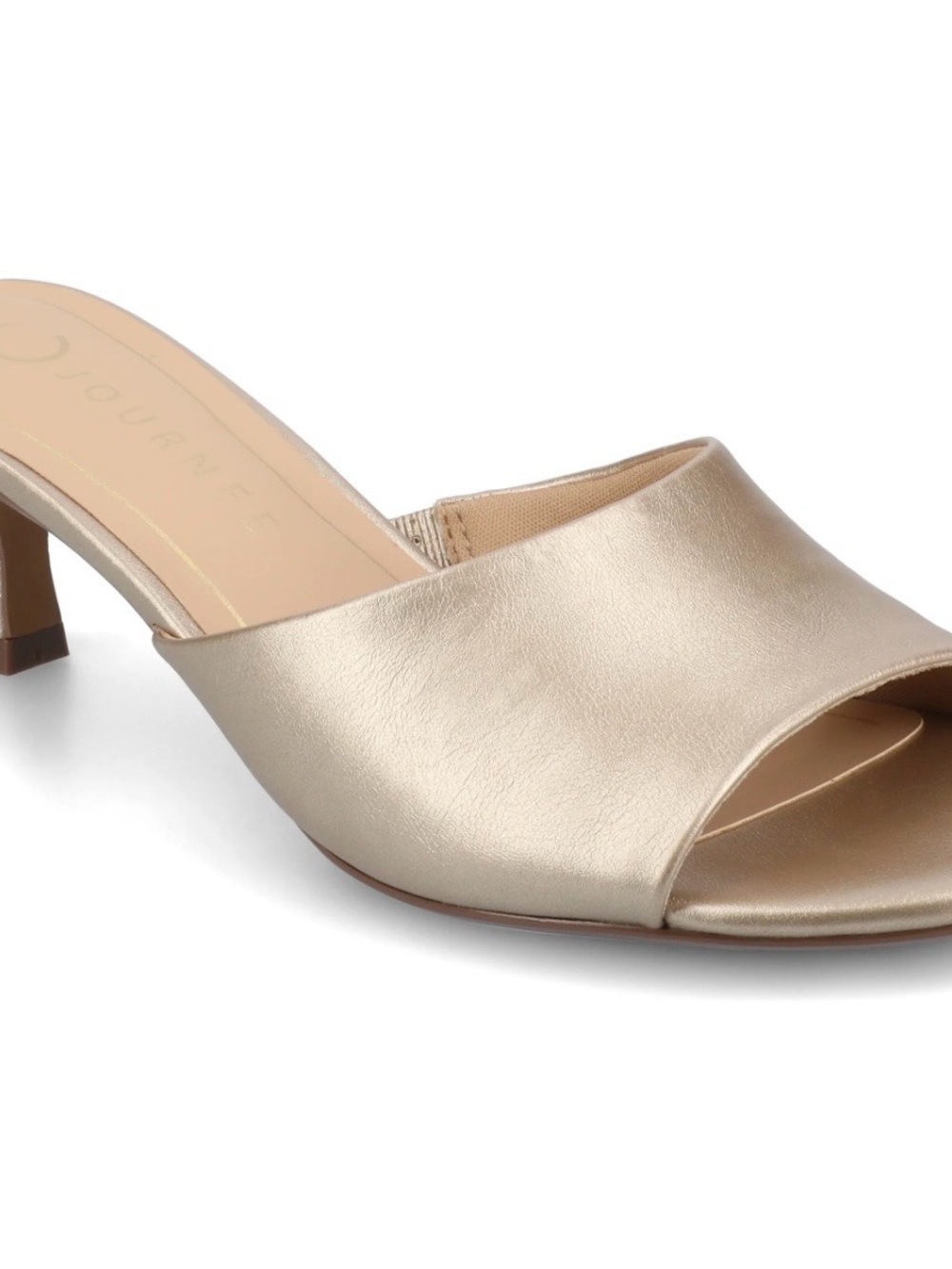 Metallic Gold Slide Heel Mule for Women size 7.5